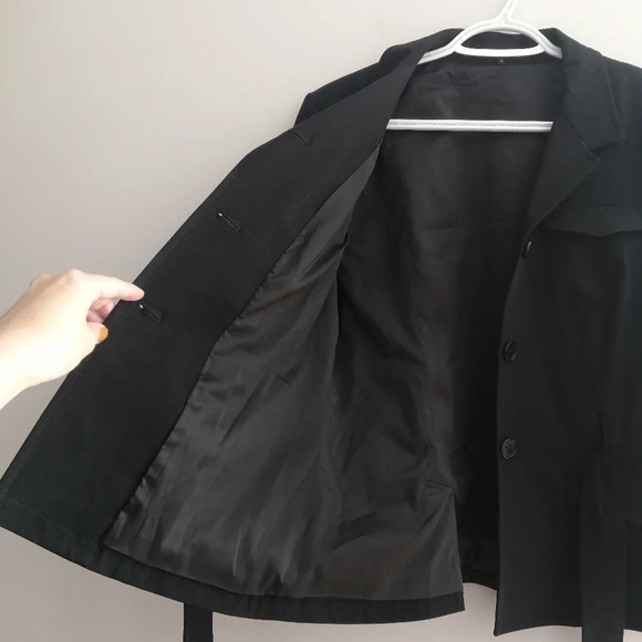 Theory Caprino Black 3 Button Blazer Jacket with Self Tie Belt 12 - Picture 8 of 16